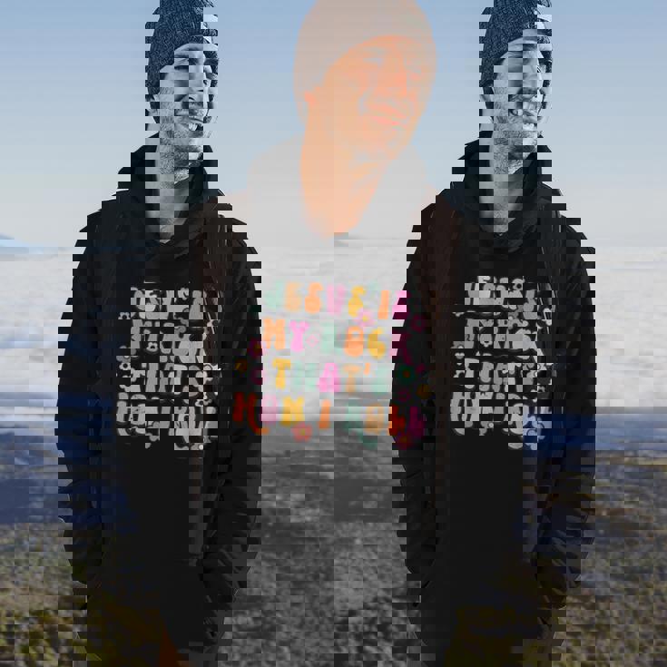 Leopard Jesus Is My Rock And That Is How I Roll Retro Groovy Hoodie Lifestyle