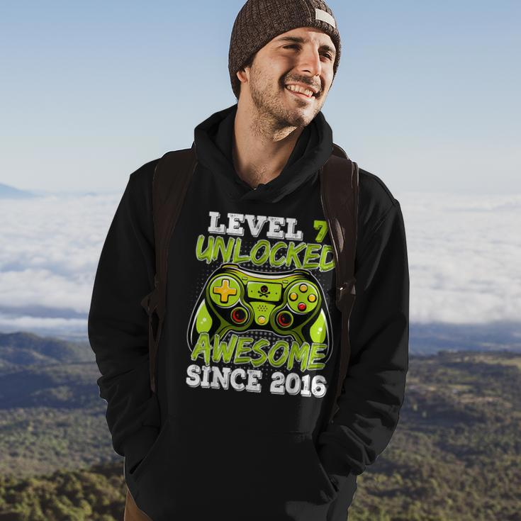 Level 7 Unlocked Birthday Awesome Since 2016 7 Years Old Hoodie Lifestyle