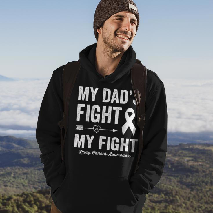 Lung Cancer Awareness Dad My Dads Fight Is My Fight Hoodie Lifestyle