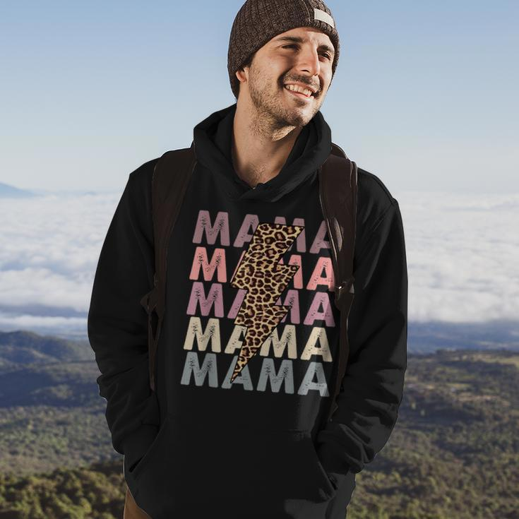 Mama Lightning Bolt Leopard Cheetah Mama Mini Matching Men Hoodie Lifestyle
