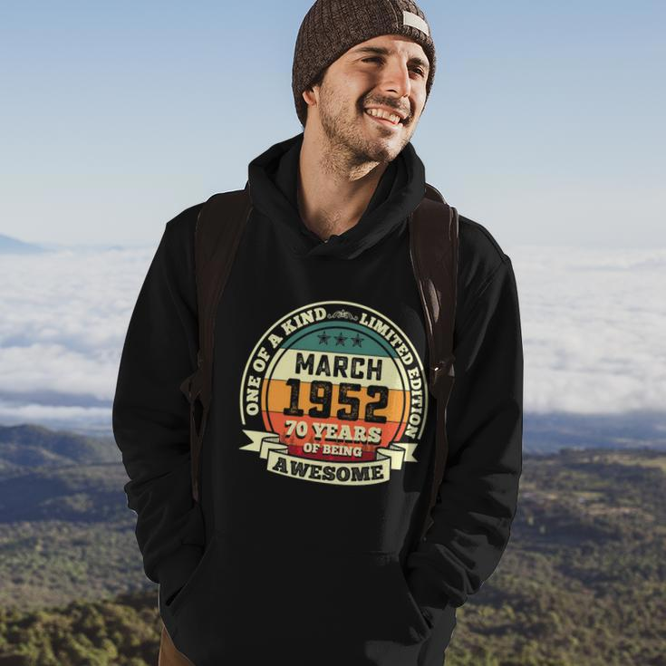 March 1952 70Th Birthday Gift 70 Years Of Being Awesome Gift Hoodie Lifestyle