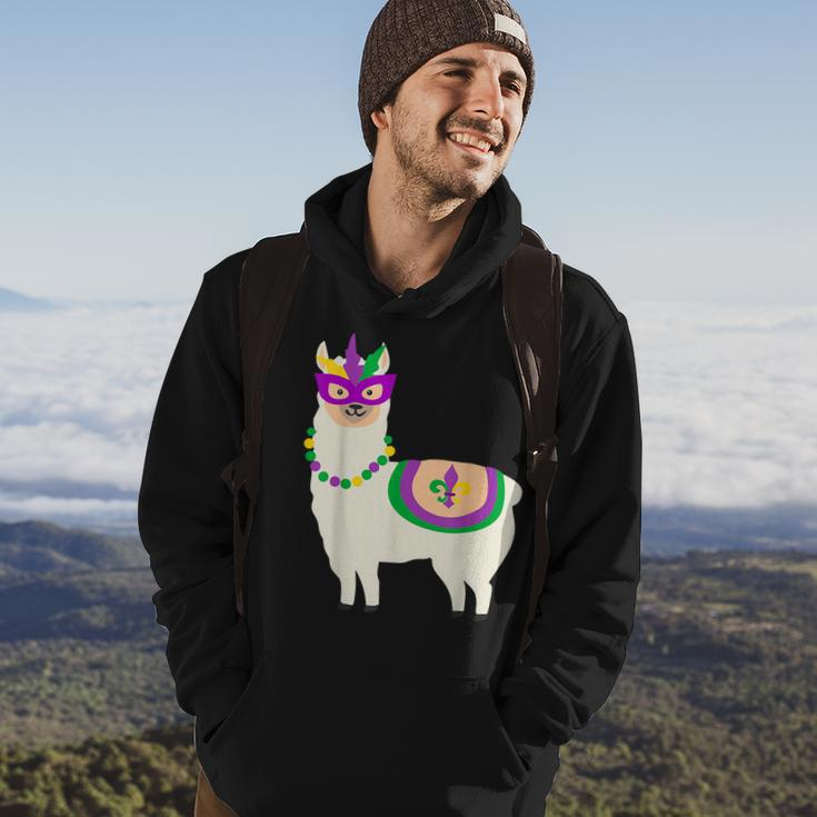 Mardi Gras Llama Funny Carnival Fat-Tuesday Party Hoodie Lifestyle