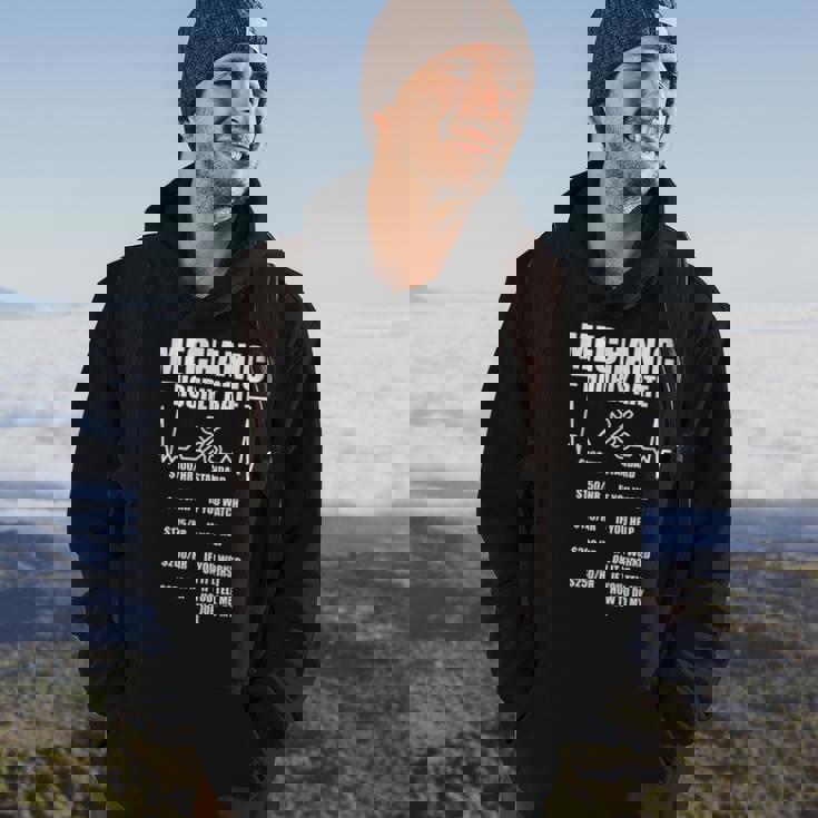 Mechanic Hourly Rate Funny Mechanic Gifts For Men Garage Hoodie Lifestyle