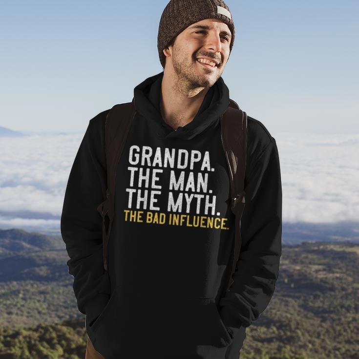 Mens Fathers Day Gift Grandpa The Man The Myth The Bad Influence Hoodie Lifestyle