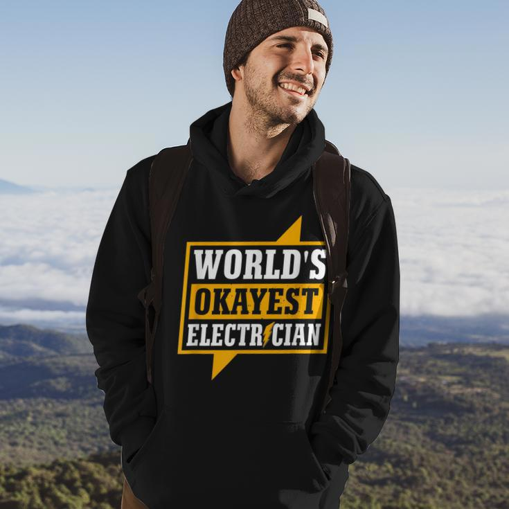 Mens Funny Worlds Okayest Electritian Gift Husband Dad Men Hoodie Lifestyle