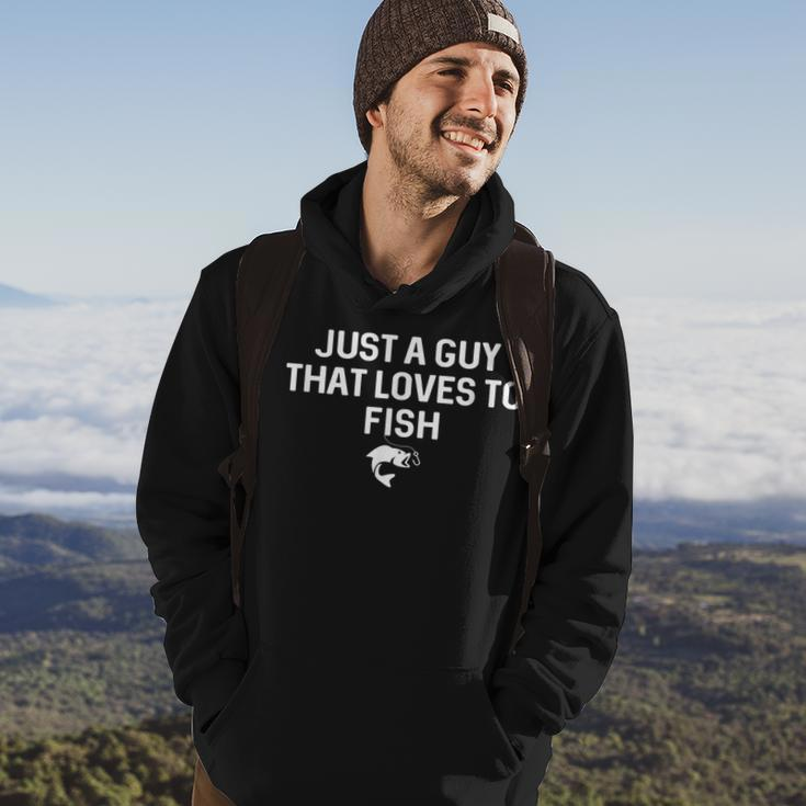 Mens Just A Guy That Loves To Fish Angler Fisherman Gifts Fishing Hoodie Lifestyle