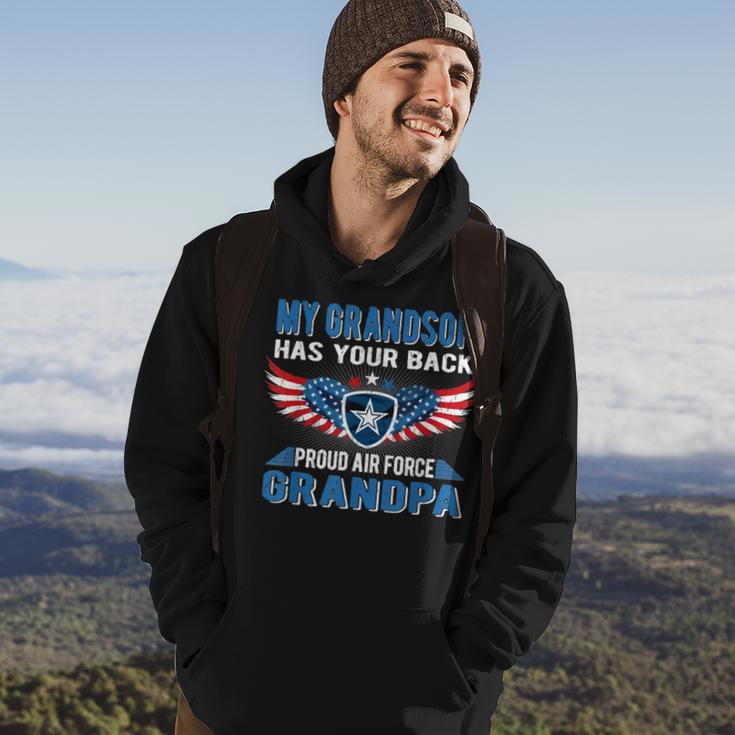 Mens My Grandson Has Your Back Proud Air Force Grandpa Military Hoodie Lifestyle