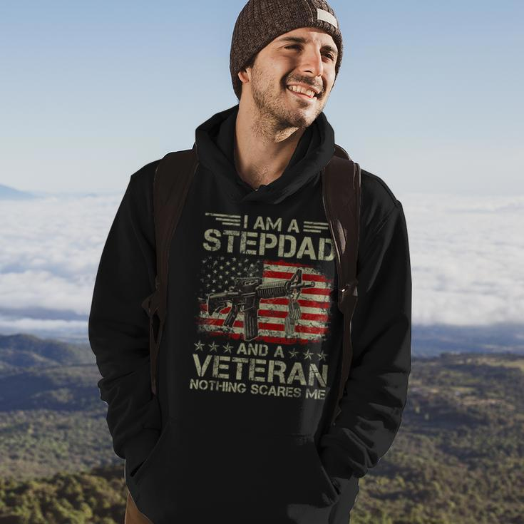 Mens Proud Im Stepdad And A Veteran Nothing Scares Me Stepfather Hoodie Lifestyle