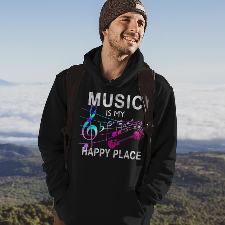 Music Is My Happy Place Inspiring Music Novelty Gift Hoodie Lifestyle