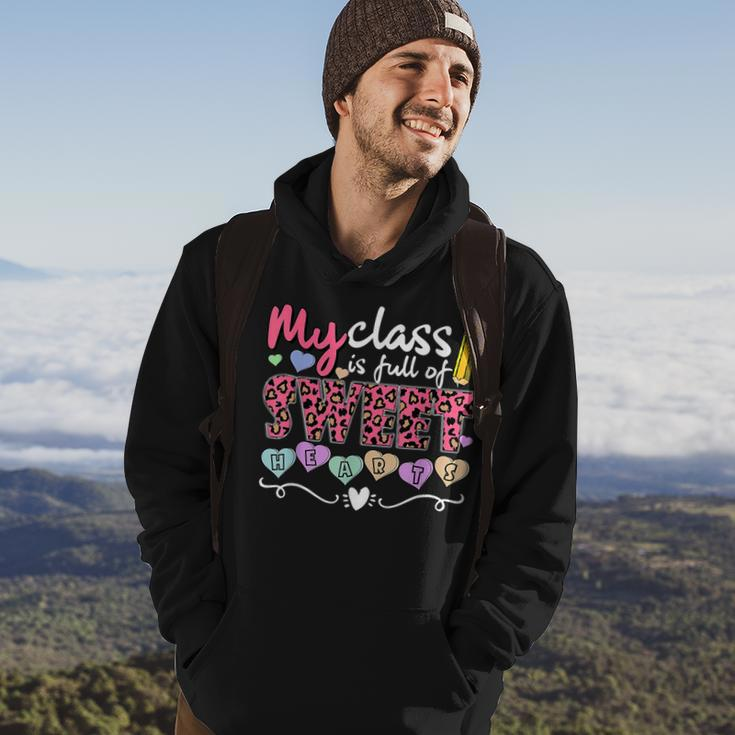 My Class Is Full Of Sweethearts Valentines Day Cute Teacher V2 Hoodie Lifestyle