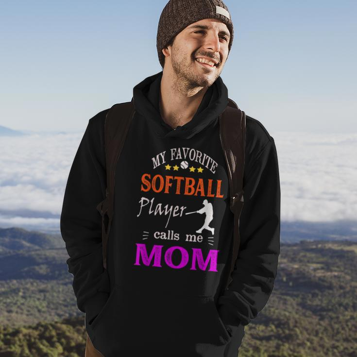 My Favorite Softball Player Calls Me Mom V2 Men Hoodie Graphic Print Hooded Sweatshirt Lifestyle