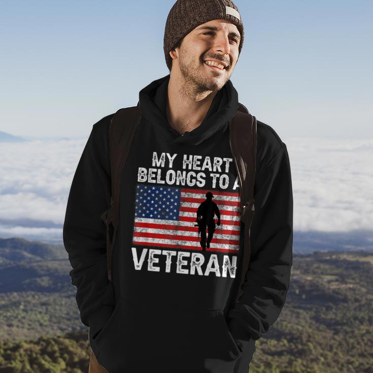 My Heart Belongs To A Veteran Army Veteran Fathers Day Hoodie Lifestyle