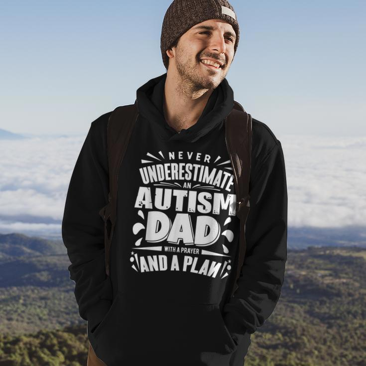 Never Underestimate An Autism Dad Autism Awareness Gift For Mens Hoodie Lifestyle