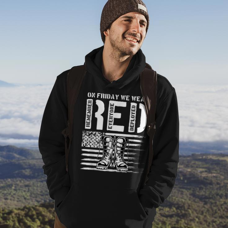 On Friday We Wear Red Friday Military Support Troops Us Flag Hoodie Lifestyle