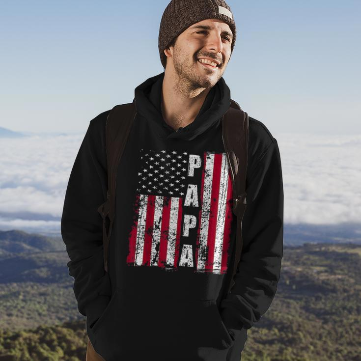 Papa American Flag Fathers Day 2021 V2 Hoodie Lifestyle