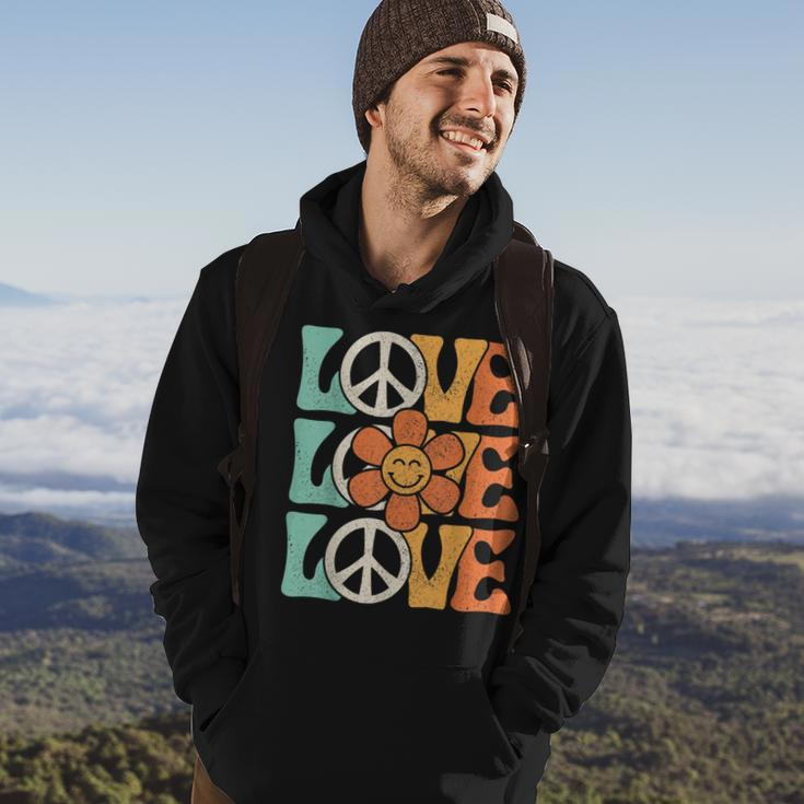 Peace Sign Love 60S 70S Costume 70 Theme Party Groovy Hippie Hoodie Lifestyle