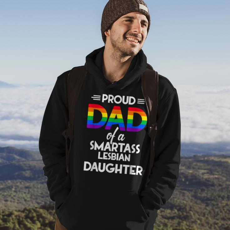 Proud Dad Of A Smartass Lesbian Daughter Lgbt Parent Gift Hoodie Lifestyle