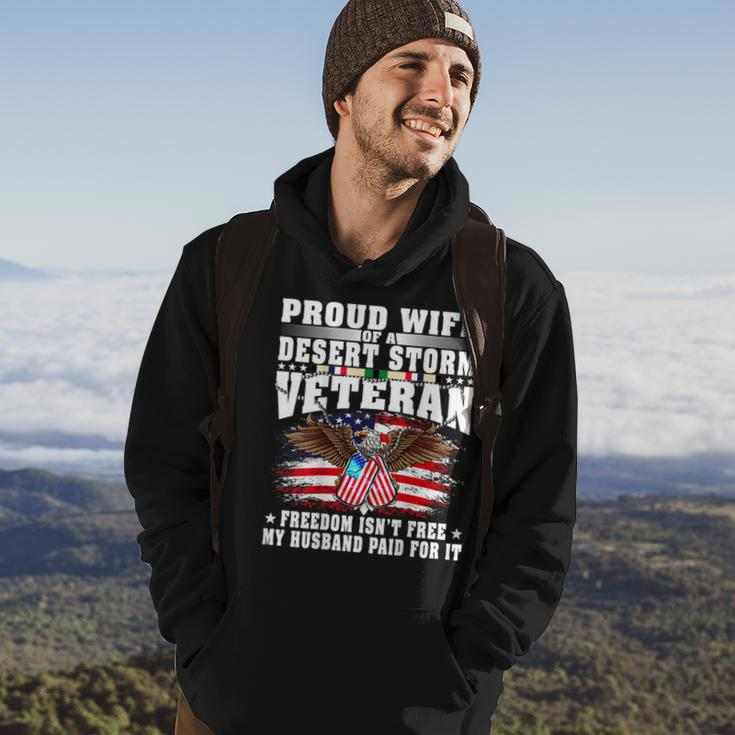 Proud Wife Of Desert Storm Veteran - Military Vets Spouse Men Hoodie Graphic Print Hooded Sweatshirt Lifestyle