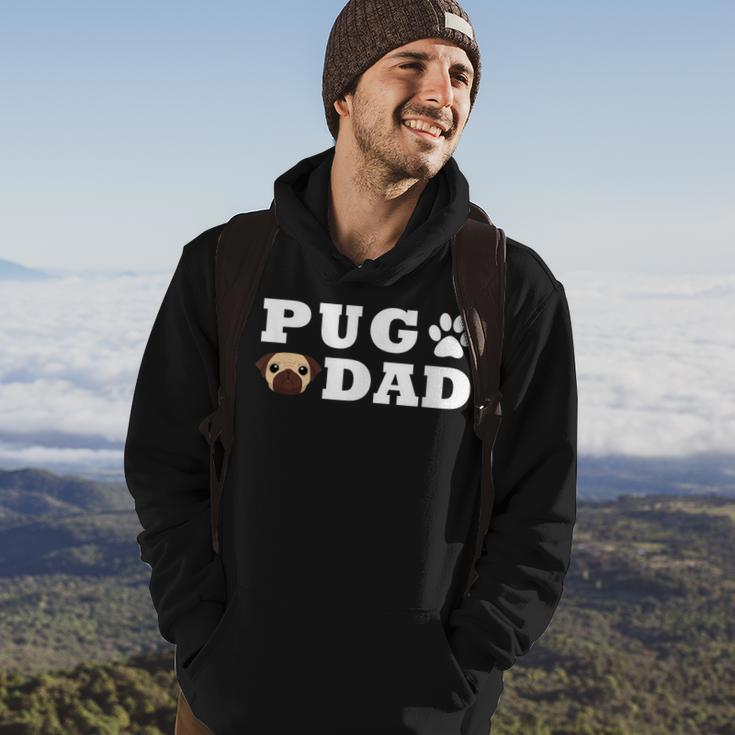 Pug Dad With Paw And Pug Graphic Hoodie Lifestyle