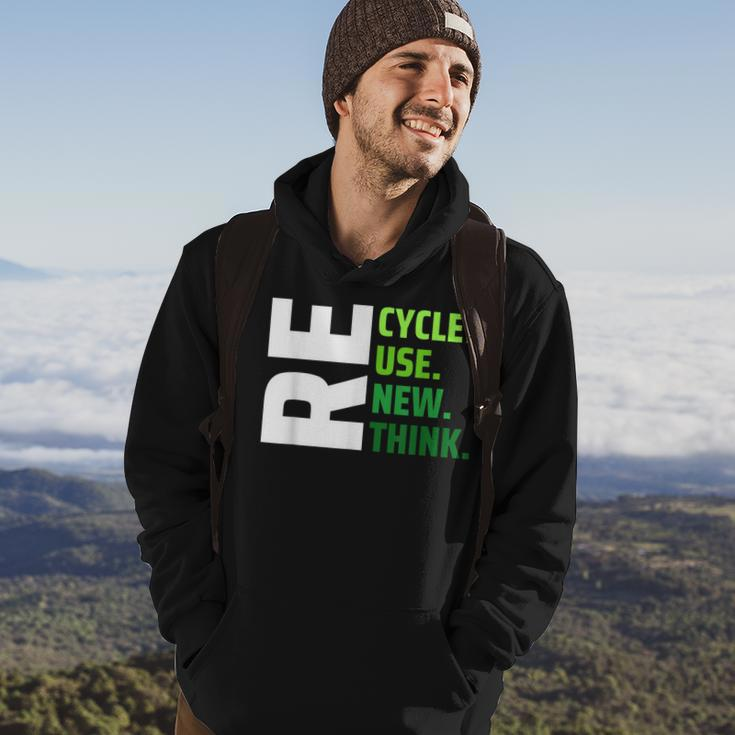 Recycle Use New Think Environmental Activism Earth Day Hoodie Lifestyle