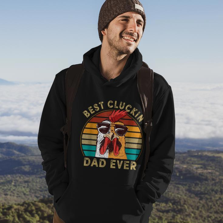 Retro Best Cluckin Dad Ever Chicken Dad Rooster Father V2 Hoodie Lifestyle