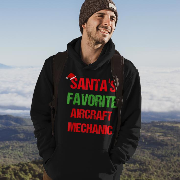 Santas Favorite Aircraft Mechanic Funny Christmas Gift Hoodie Lifestyle