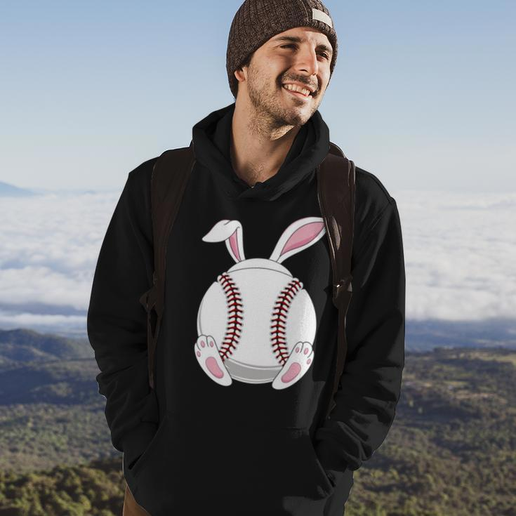 Simple Design Easter Baseball Cute Bunny Happy Easter Ball Hoodie Lifestyle
