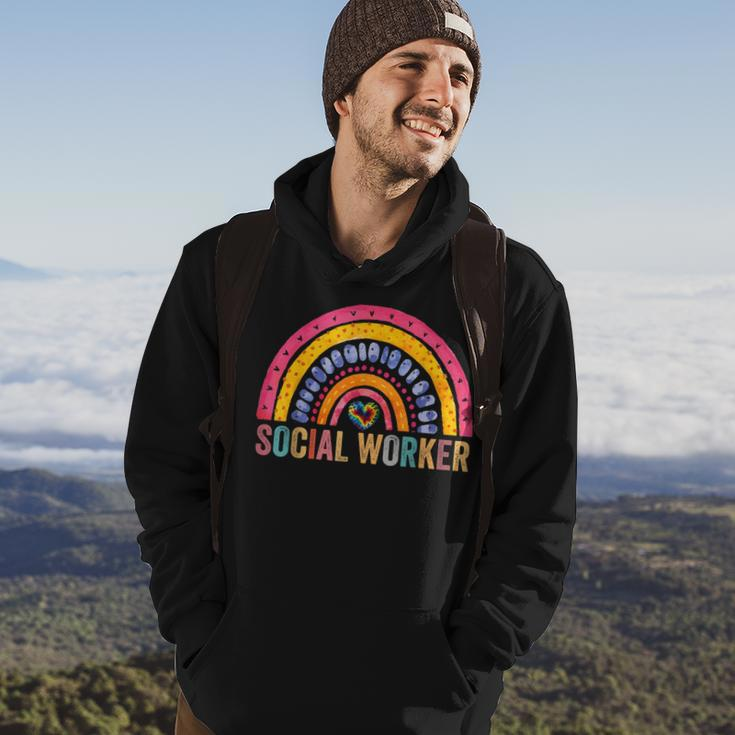 Social Worker Rainbow 2023 School Social Worker Hoodie Lifestyle