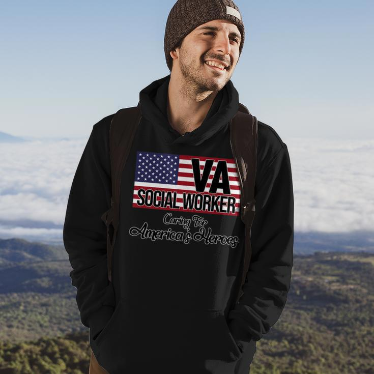 Social Worker Va Usa Flag Social Work Month Graphic Hoodie Lifestyle