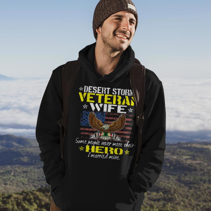Some People Never Meet Their Hero Desert Storm Veteran Wife Men Hoodie Graphic Print Hooded Sweatshirt Lifestyle