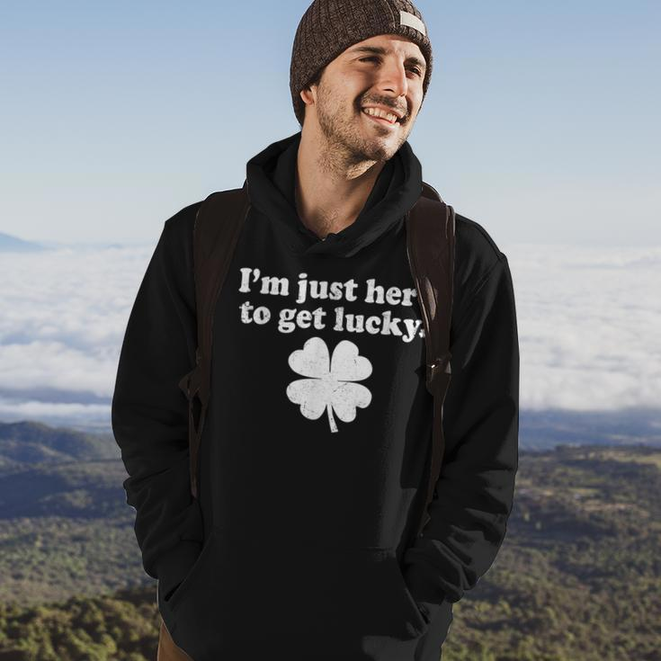 St Patricks Day Im Just Here To Get Lucky Shamrock Clover Hoodie Lifestyle