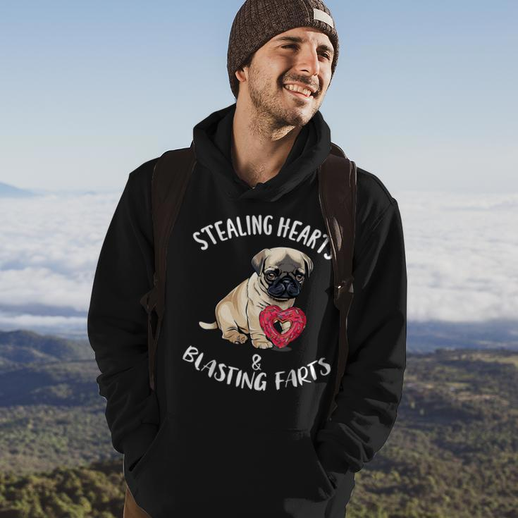 Stealing Hearts Blasting Farts Pug Valentines Day Hoodie Lifestyle