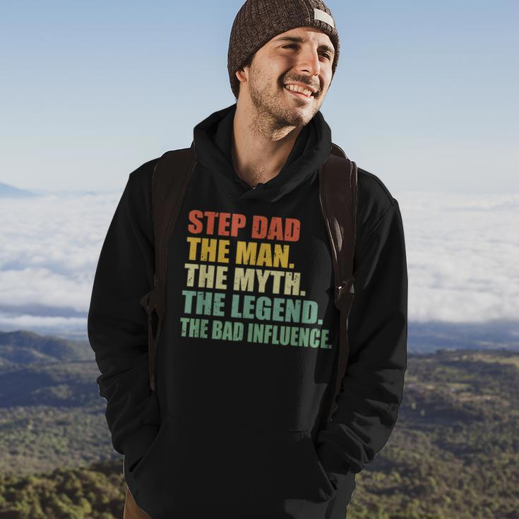 Step Dad The Man The Myth The Legend The Bad Influence Gift For Mens Hoodie Lifestyle
