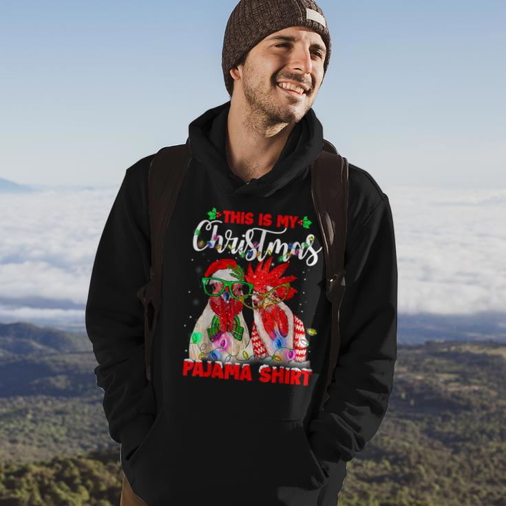This Is My Christmas Pajama Chicken Lover Xmas Light Holiday Men Hoodie Graphic Print Hooded Sweatshirt Lifestyle