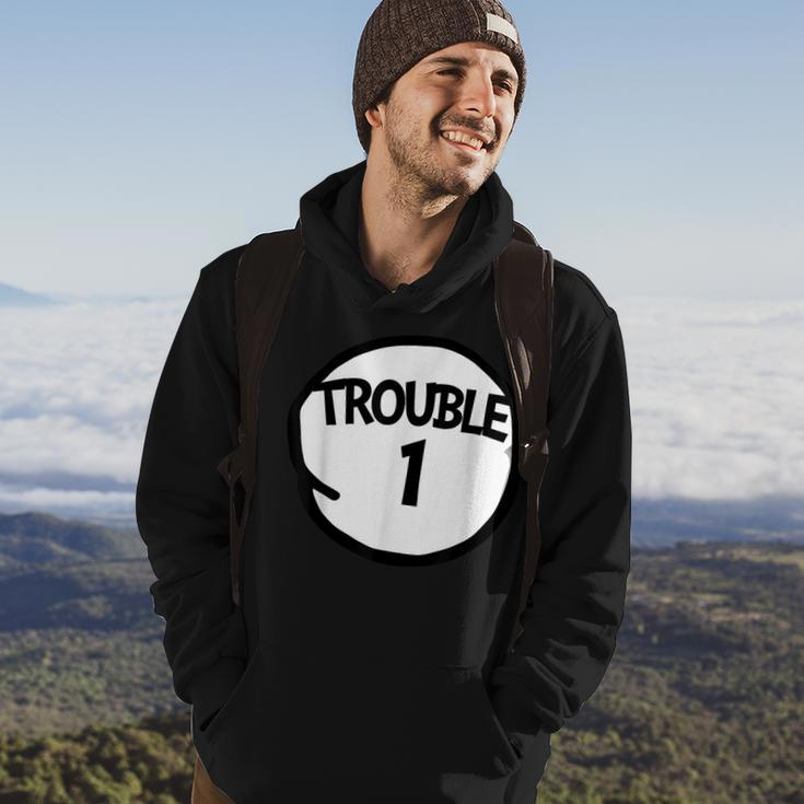 Trouble 1 Funny Trouble One Matching Group Trouble 1 Hoodie Lifestyle