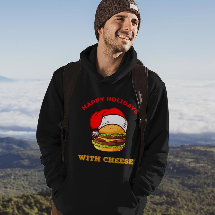 Ugly Christmas Sweater Burger Happy Holidays With Cheese V18 Hoodie Lifestyle