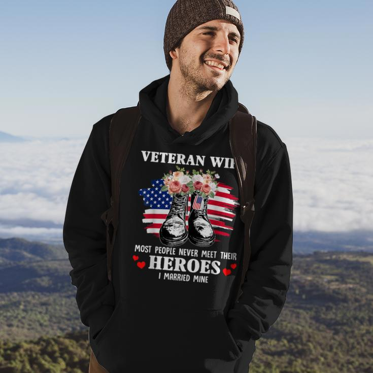 Veteran Wife Most People Never Meet Their Heroes Veteran Day V2 Men Hoodie Graphic Print Hooded Sweatshirt Lifestyle