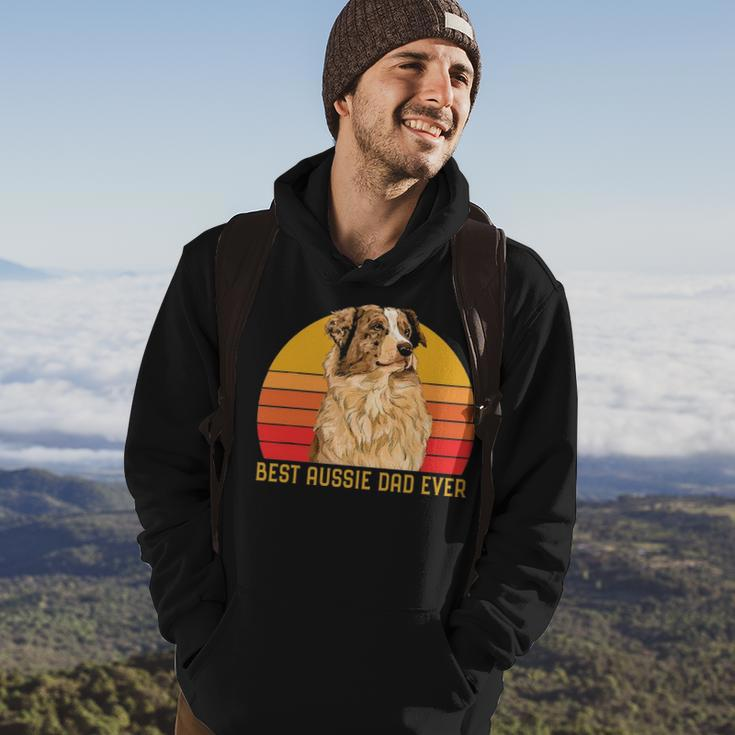 Vintage Best Aussie Dad Ever Papa Australian Shepherd Dog V2 Hoodie Lifestyle
