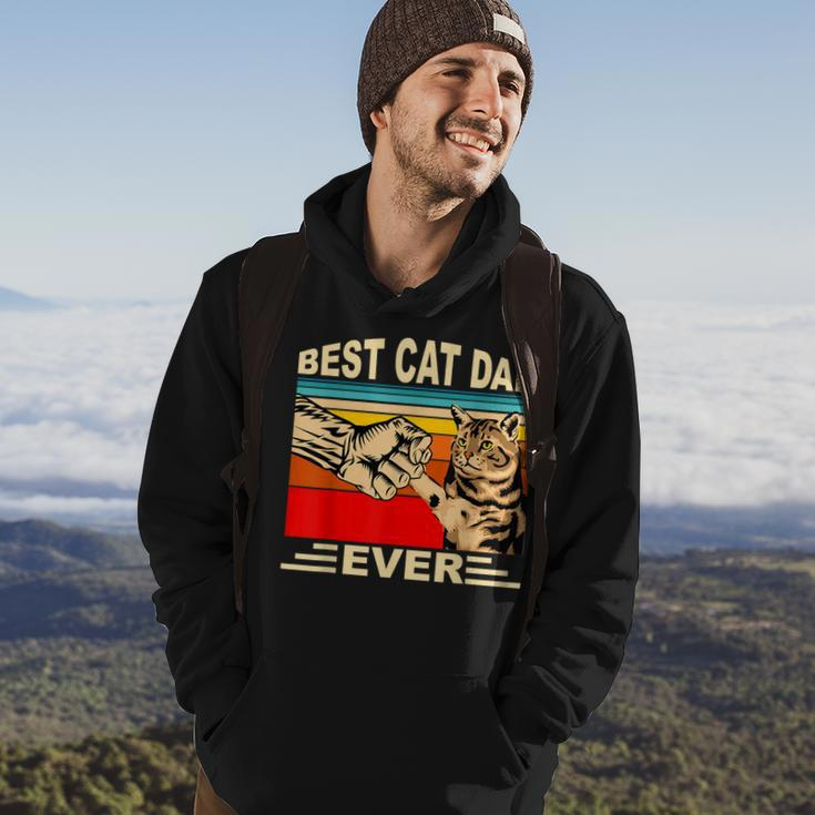 Vintage Best Cat Dad Ever And Retro For Dad Men Fathers Day Hoodie Lifestyle