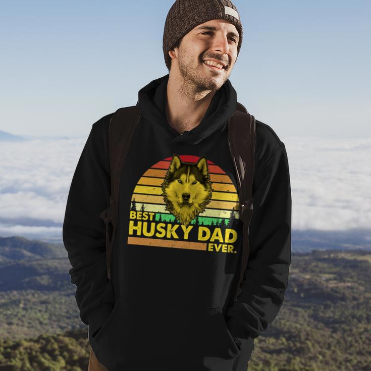 Vintage Best Husky Dad Ever Dog Daddy Father Hoodie Lifestyle