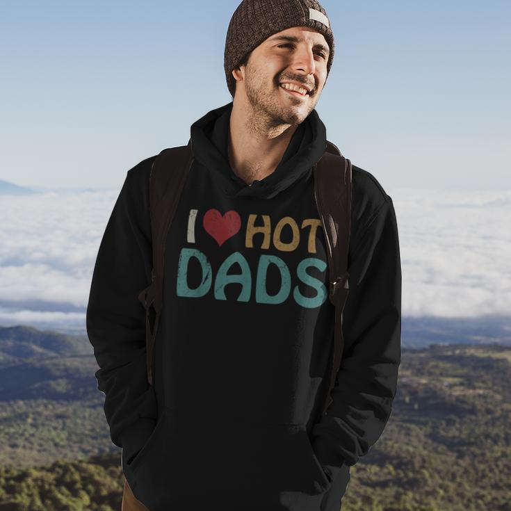 Vintage I Love Hot Dads I Heart Hot Dads Fathers Day Hoodie Lifestyle
