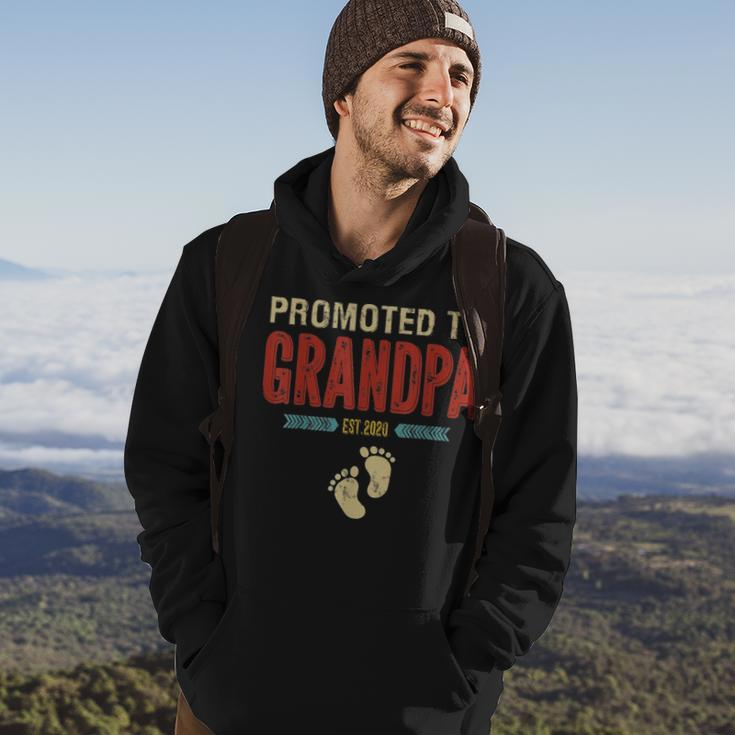 Vintage Retro Promoted To Grandpa Est 2021 Fathers Day Gift Hoodie Lifestyle