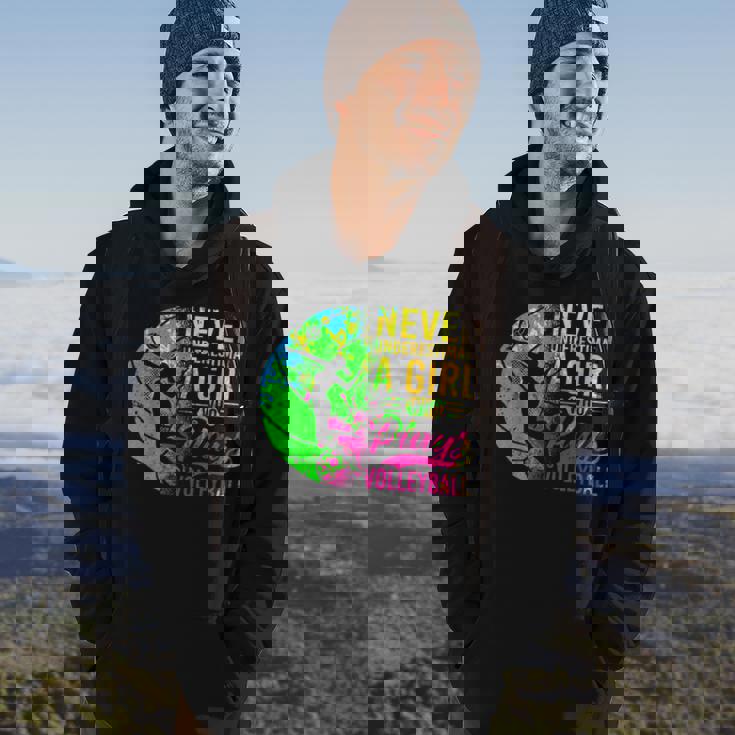 Volleyball Never Underestimate A Girl Who Plays Volleyball Hoodie Lifestyle