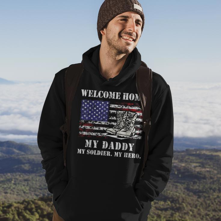 Welcome Home My Daddy Military Dad Soldier Homecoming Retro Hoodie Lifestyle