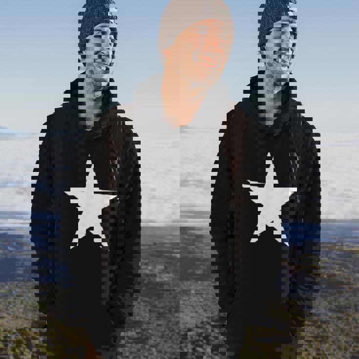 White Star On Front Hoodie Lifestyle