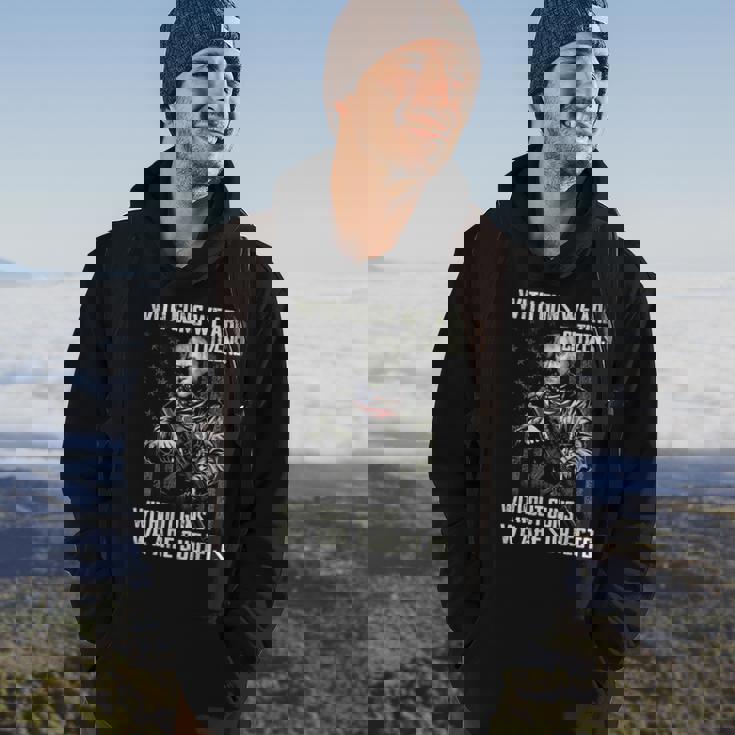 With Guns We Are Citizens Without Guns On Back Hoodie Lifestyle