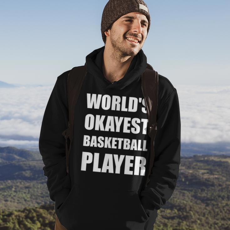 Worlds Okayest Basketball Player Funny Men Hoodie Graphic Print Hooded Sweatshirt Lifestyle