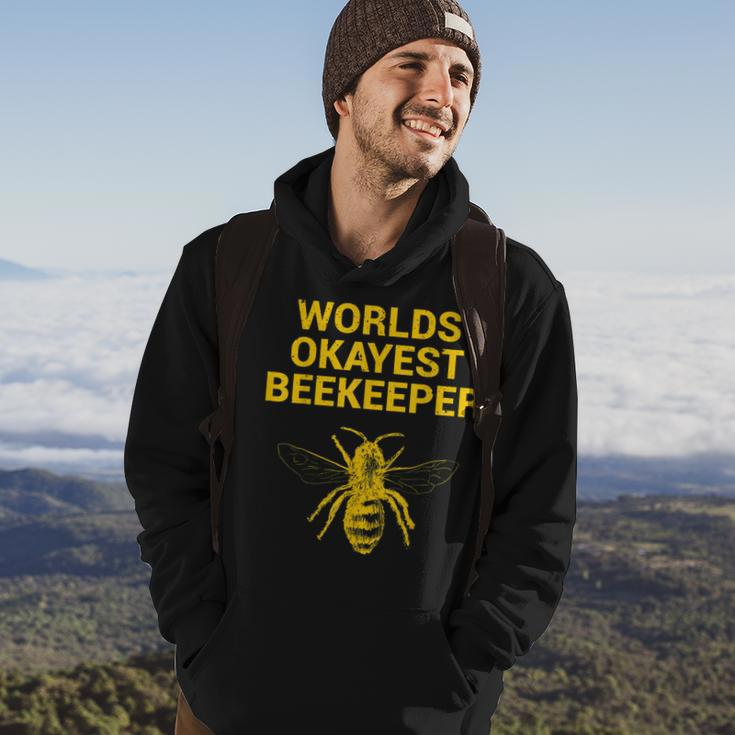 Worlds Okayest Beekeeper Beekeeping Dad Gift Hoodie Lifestyle