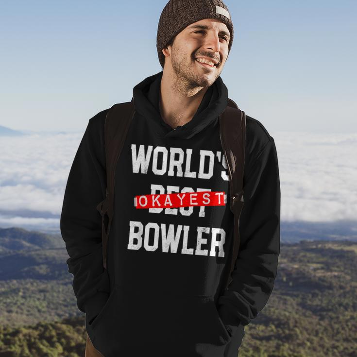 Worlds Okayest Bowler V2 Men Hoodie Graphic Print Hooded Sweatshirt Lifestyle