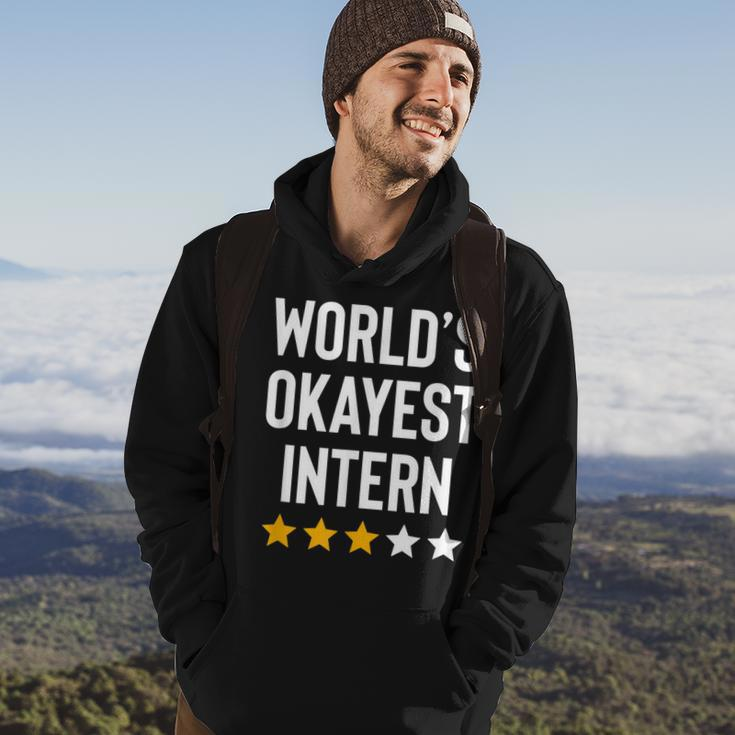 Worlds Okayest Intern Funny Birthday Christmas Gag Gift Men Hoodie Graphic Print Hooded Sweatshirt Lifestyle